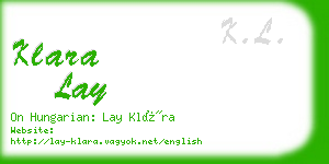 klara lay business card